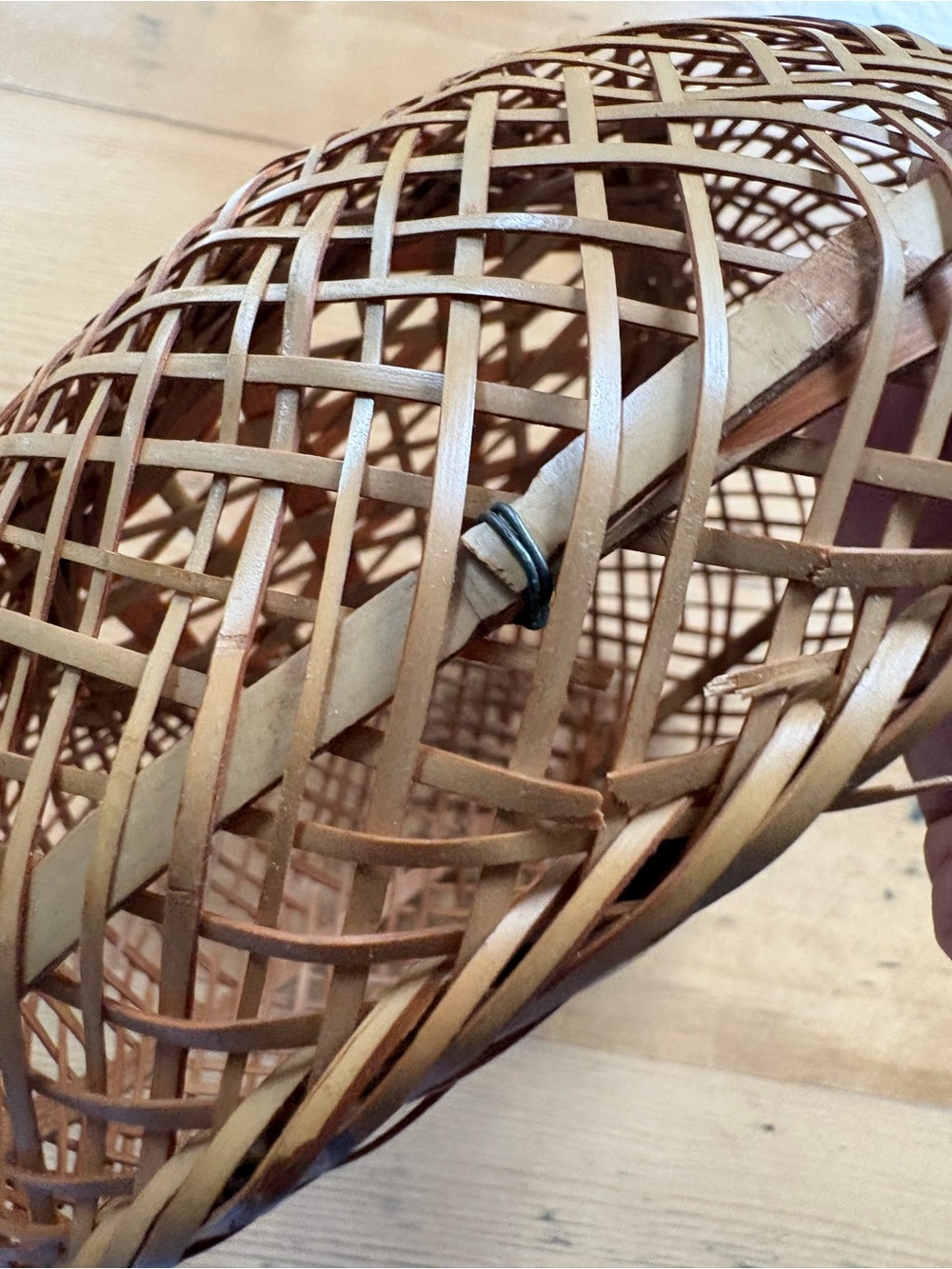 Vintage Reed and Rattan Round Basket - Picture 5 of 8